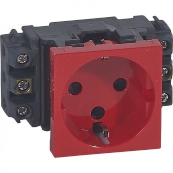 Розетка LEGRAND 2К+3 Программа Mosaic для монтажа на кабель-каналах с винтовыми зажимами с механической блокировкой красная Розетка LEGRAND 2К+3 Программа Mosaic для монтажа на кабель-каналах с винтовыми зажимами с механической блокировкой красная