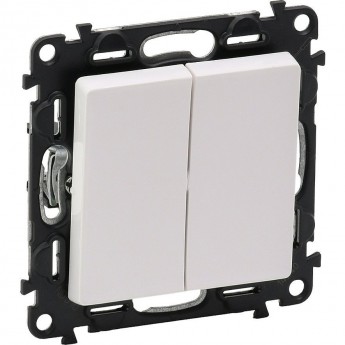 Выключатель LEGRAND Valena LIFE двухклавишный 10А 250В с лицевой панелью безвинтовые зажимы белый Выключатель LEGRAND Valena LIFE двухклавишный 10А 250В с лицевой панелью безвинтовые зажимы белый