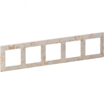 Рамка LEGRAND Valena LIFE "Ампир бежевый", 5-постовая универсальная, бежевый Рамка LEGRAND Valena LIFE "Ампир бежевый", 5-постовая универсальная, бежевый