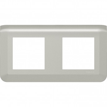 Рамка LEGRAND MOSAIC 2Х2 модуля - алюминий Рамка LEGRAND MOSAIC 2Х2 модуля - алюминий