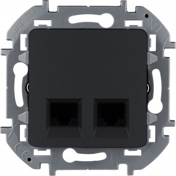 Розетка двойная LEGRAND INSPIRIA RJ 45 категория 5e UTP антрацит Розетка двойная LEGRAND INSPIRIA RJ 45 категория 5e UTP антрацит